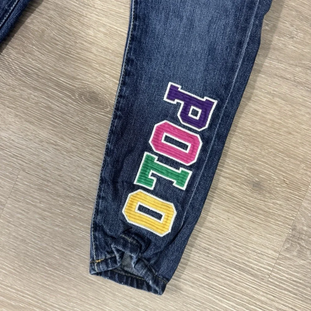 Polo Ralph Lauren The Astor Slim Boyfriend Denim Spell Out Logo Jeans Girls‎ 5